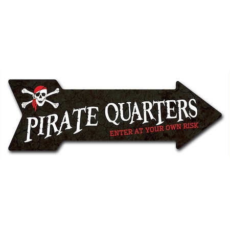 Pirate Quarters Arrow Decal Funny Home Decor 18in Wide